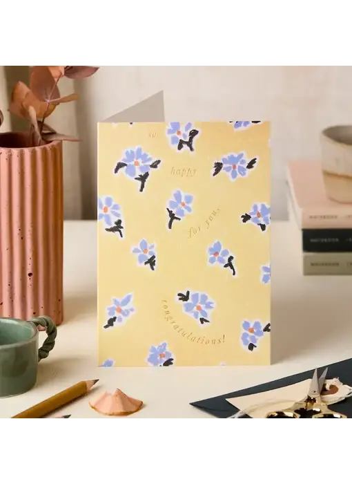 Pastel Ylw/Blue Happy For You Congratulations Card