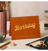 Katie Leamon Scallop Seaside Birthday Card in Rust