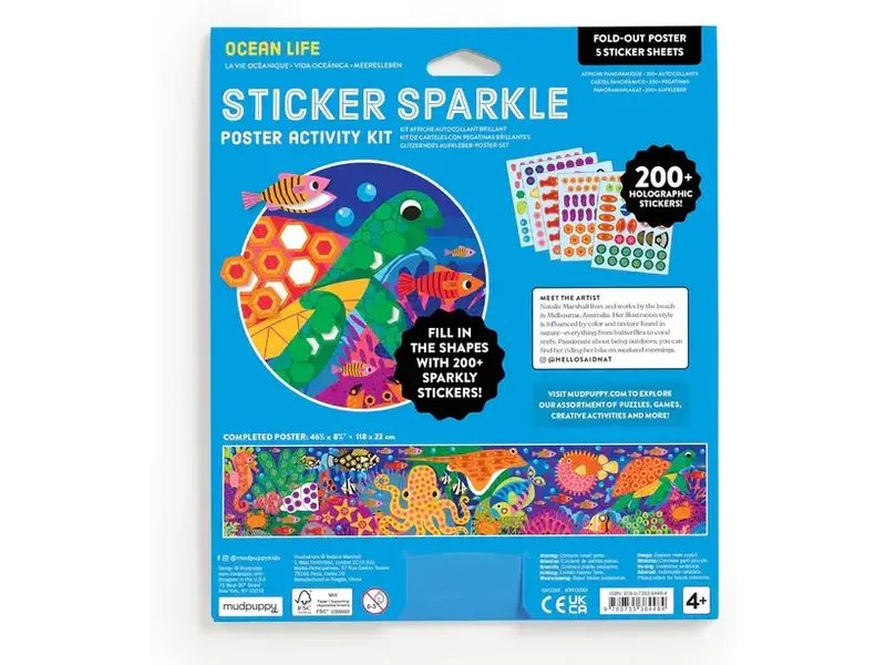 Chronicle Books Ocean Life Sticker Sparkle Poster Activity Kit