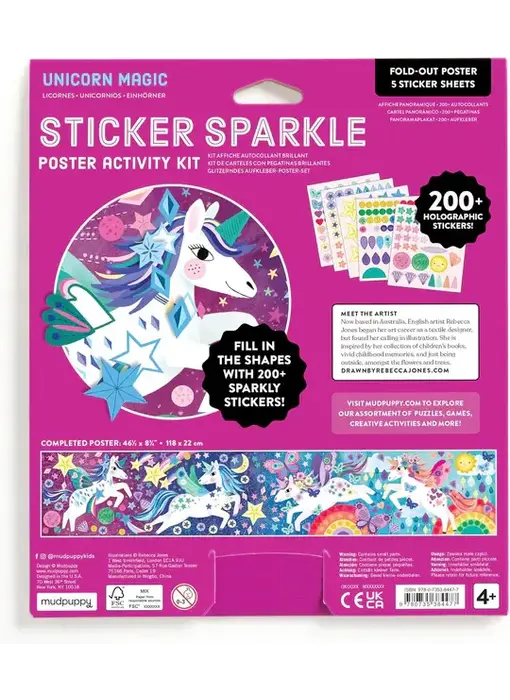 Unicorn Magic Sticker Sparkle Poster Activity Kit
