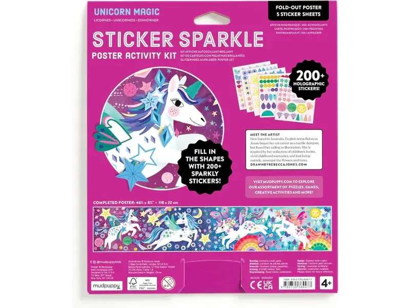 Chronicle Books Unicorn Magic Sticker Sparkle Poster Activity Kit