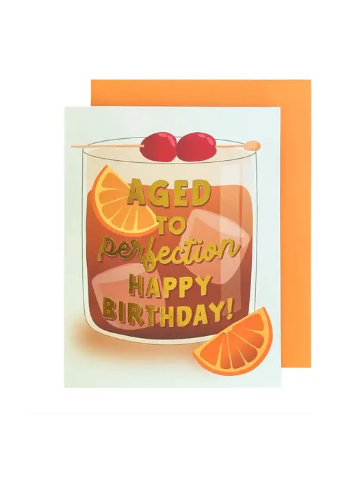 Aged To Perfection Whiskey Birthday Card