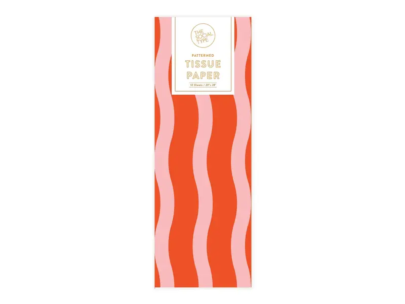 The Social Type Tangy Red Fussy Stripe Tissue Paper