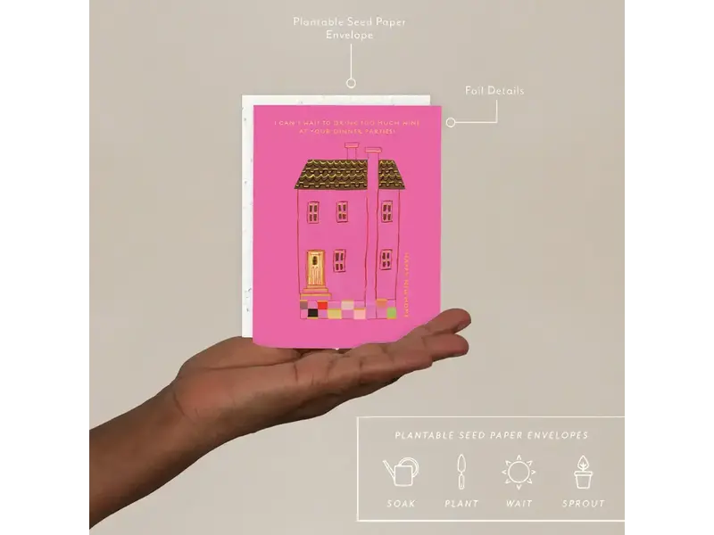 Seedlings Pink House - New Home Card