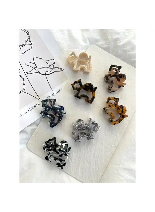 Acetate Dog Shaped Hair Clip - Covia Assorted