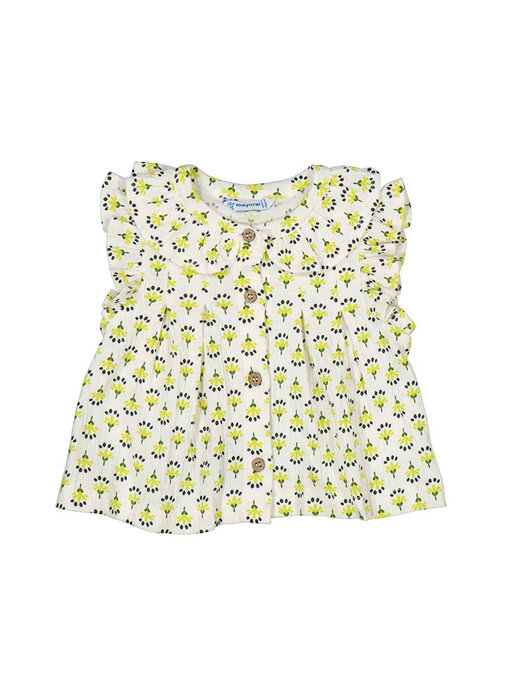 Baby Printed Bambula Blouse Pistachio