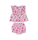 Mayoral Bubble Shorts and Blouse Set Fruits  Mauve