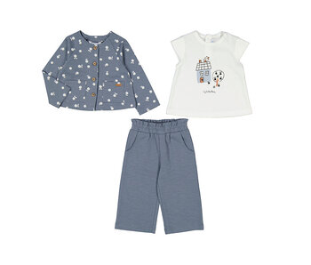 3-Piece Set with Printed Jacket Charcoal