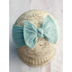 Cable Knit Bow Headband - Mint