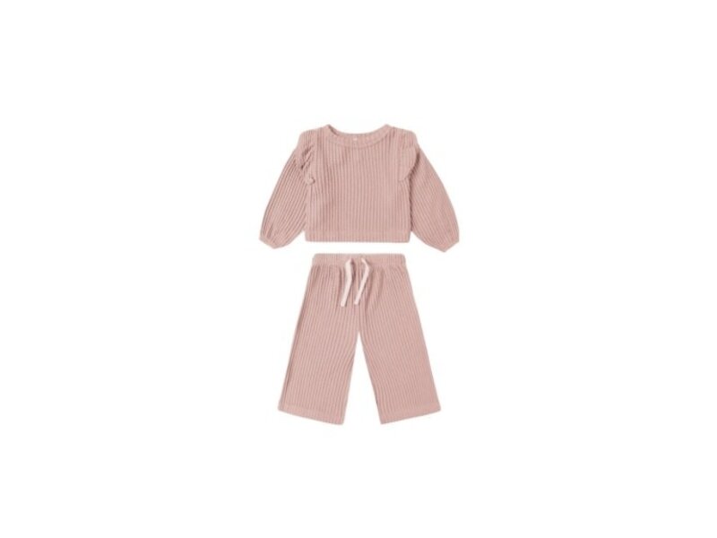 Rylee + Cru Inc. RUFFLE COZY SET || ROSE
