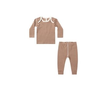 RIBBED TEE + LEGGING SET || CEDAR MICRO STRIPE