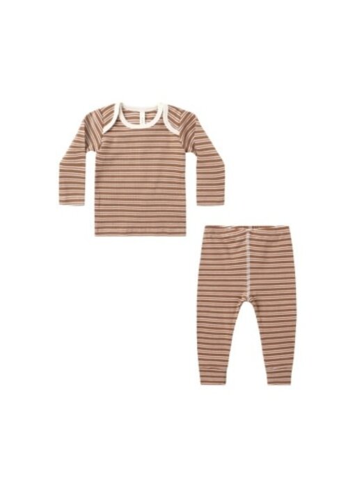 RIBBED TEE + LEGGING SET || CEDAR MICRO STRIPE