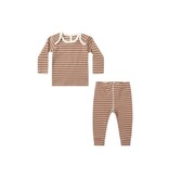 Rylee + Cru Inc. RIBBED TEE + LEGGING SET || CEDAR MICRO STRIPE