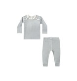 Rylee + Cru Inc. RIBBED TEE + LEGGING SET || STEEL BLUE MICRO STRIPE