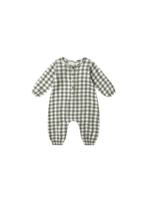 WOVEN JUMPSUIT || FOREST CHECK