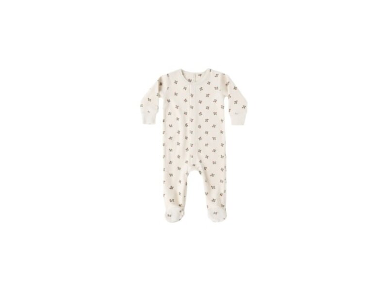 Rylee + Cru Inc. HIDDEN SNAP FOOTIE || HOLLY BERRY