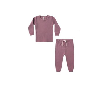 WAFFLE TOP + PANT SET || MULBERRY