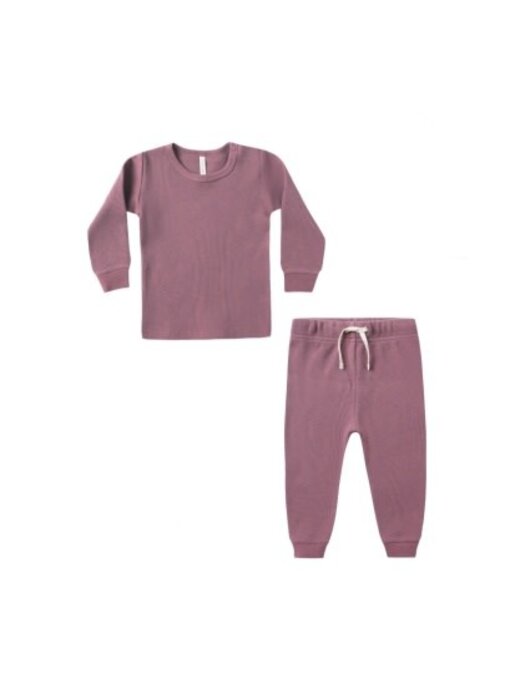 WAFFLE TOP + PANT SET || MULBERRY