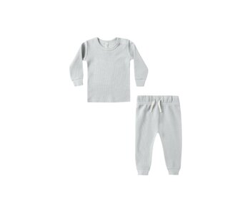 WAFFLE TOP + PANT SET || ICE BLUE