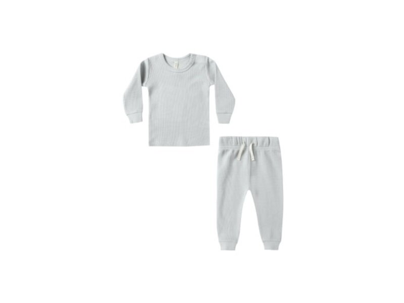 Rylee + Cru Inc. WAFFLE TOP + PANT SET || ICE BLUE