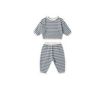 WAFFLE SLOUCH SET || OCEAN STRIPE
