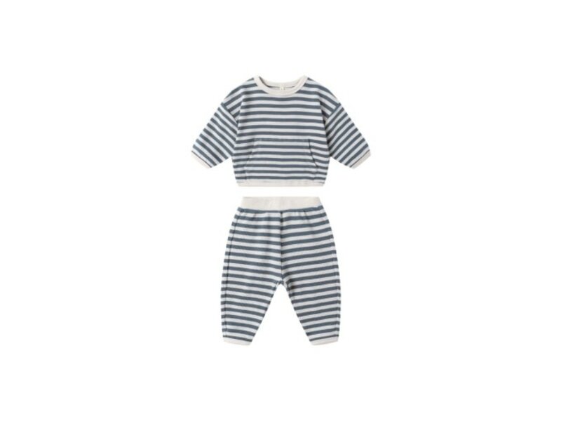 Rylee + Cru Inc. WAFFLE SLOUCH SET || OCEAN STRIPE