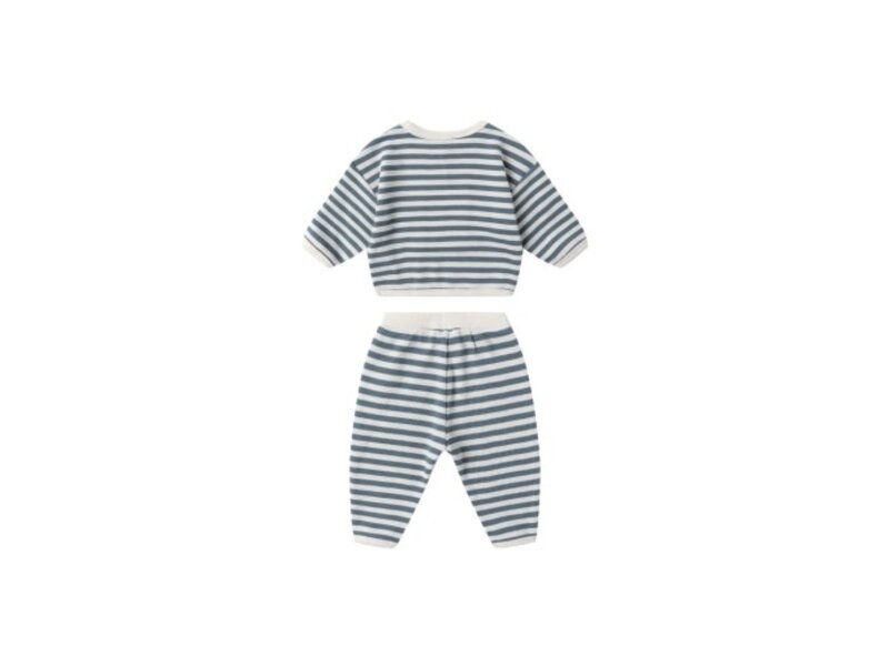 Rylee + Cru Inc. WAFFLE SLOUCH SET || OCEAN STRIPE