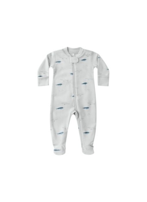 ZIP LONG SLEEVE SLEEPER FOOTIE || NARWHALS
