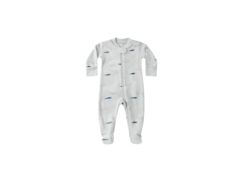 Rylee + Cru Inc. ZIP LONG SLEEVE SLEEPER FOOTIE || NARWHALS