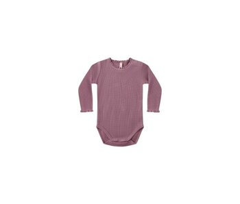 WAFFLE LONG SLEEVE BODYSUIT || MULBERRY