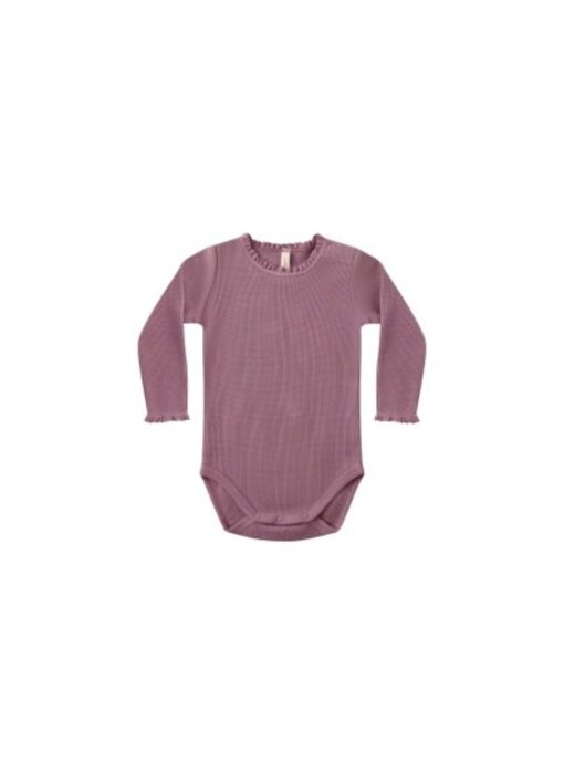 WAFFLE LONG SLEEVE BODYSUIT || MULBERRY