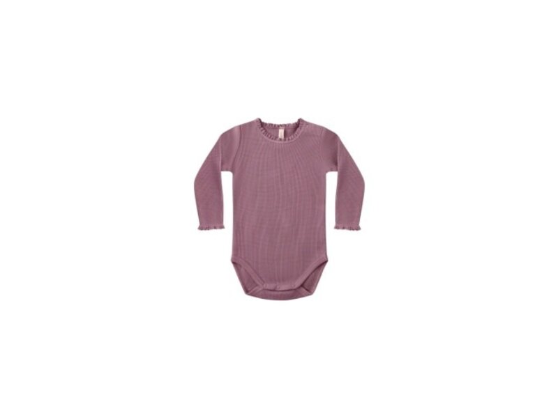 Rylee + Cru Inc. WAFFLE LONG SLEEVE BODYSUIT || MULBERRY