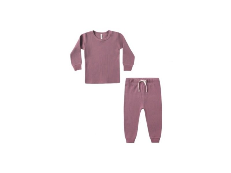 Rylee + Cru Inc. WAFFLE TOP + PANT SET || MULBERRY