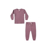 Rylee + Cru Inc. WAFFLE TOP + PANT SET || MULBERRY