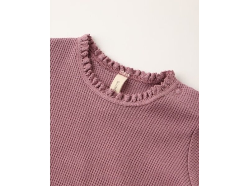 Rylee + Cru Inc. WAFFLE LONG SLEEVE BODYSUIT || MULBERRY