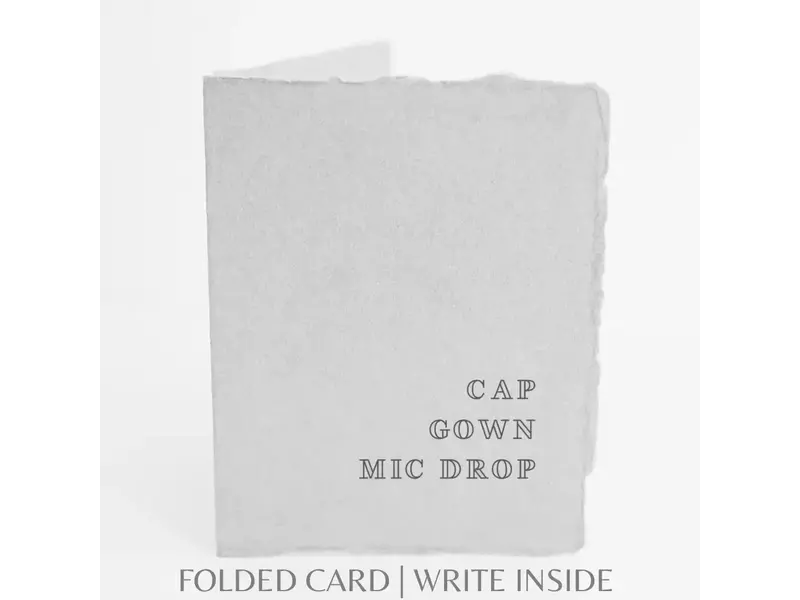 Paper Baristas Cap. Gown. Mic Drop. | Congratulate Graduation Card