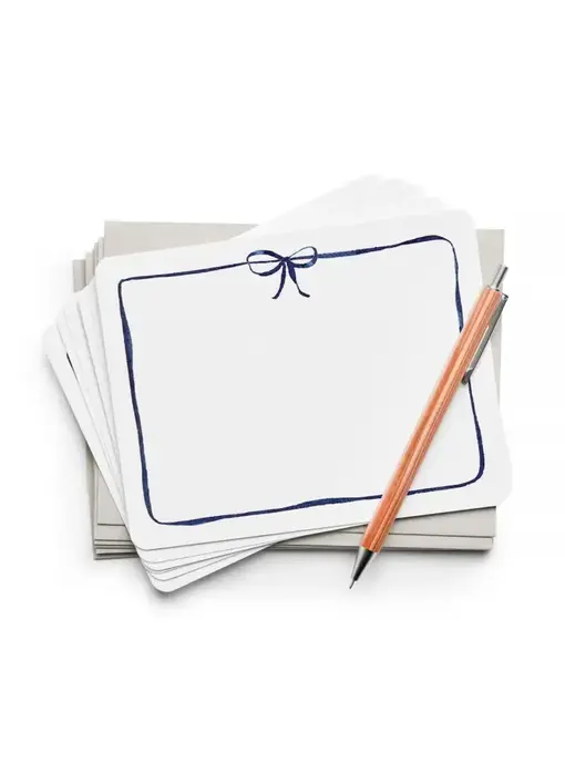 Navy Bow Flat Notes – Boxed Set of 8 Notecards