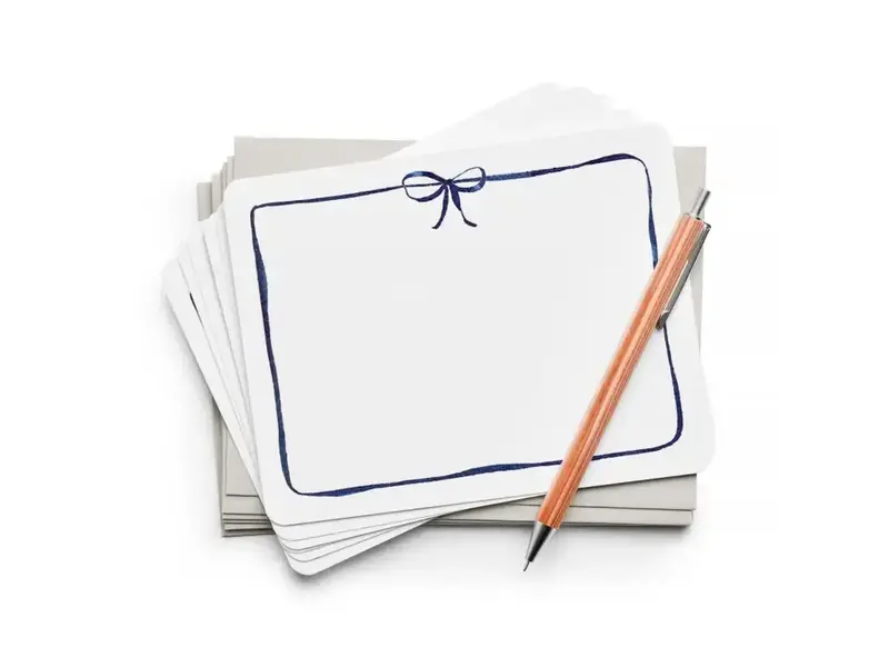 Efrances Navy Bow Flat Notes – Boxed Set of 8 Notecards