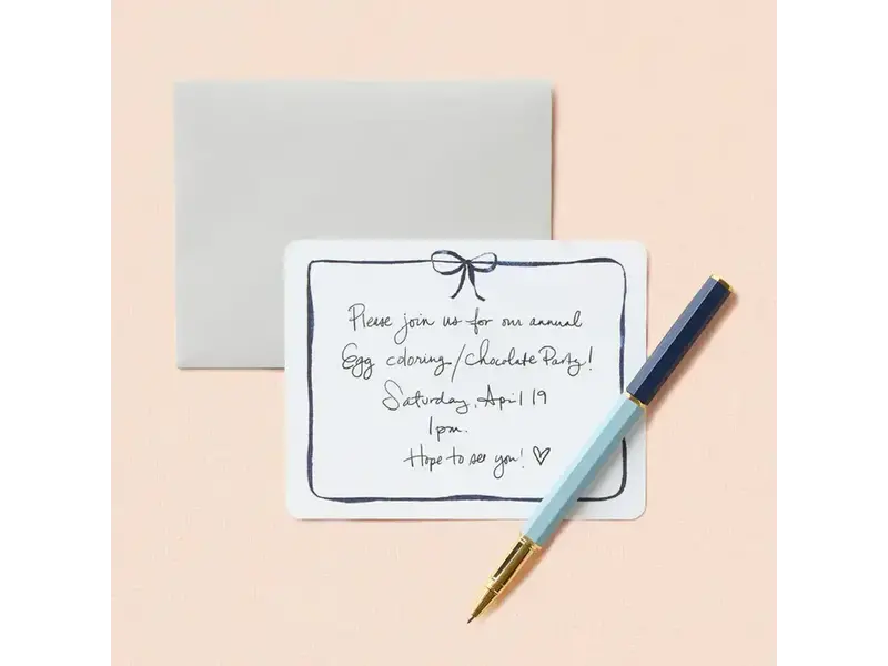 Efrances Navy Bow Flat Notes – Boxed Set of 8 Notecards