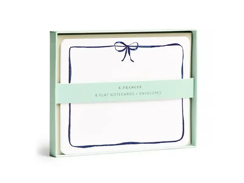 Efrances Navy Bow Flat Notes – Boxed Set of 8 Notecards