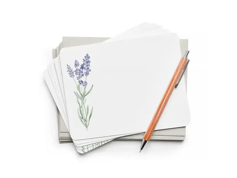 Efrances Lavender Flat Notes | Boxed Notecards Stationery