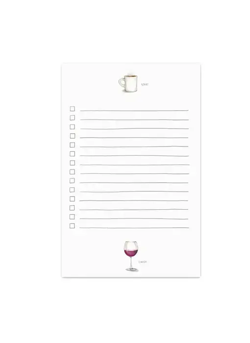 Start & Finish Lined Notepad | Wine & Coffee