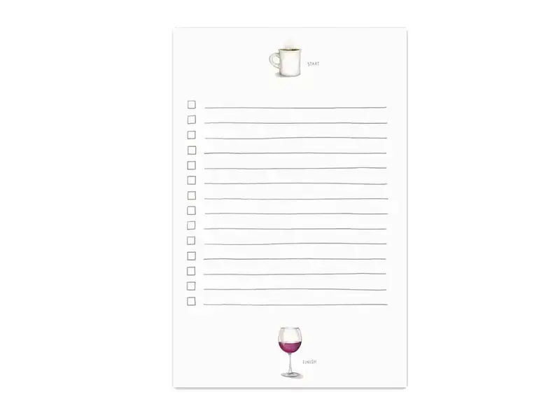 Efrances Start & Finish Lined Notepad | Wine & Coffee