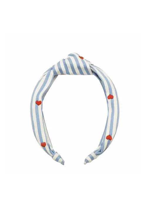 Stripy Embroidered Heart Knotted Headband