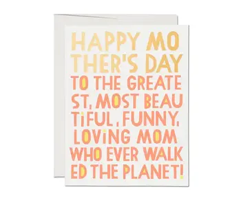 Greatest Mom Mother's Day Greeting Card