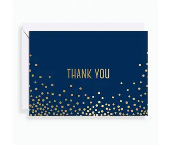 Navy Confetti Thank You Card Set - Box of 10