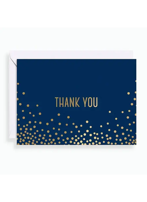 Navy Confetti Thank You Card Set - Box of 10
