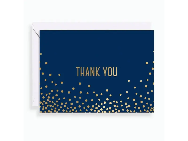 Paper Source Navy Confetti Thank You Card Set - Box of 10