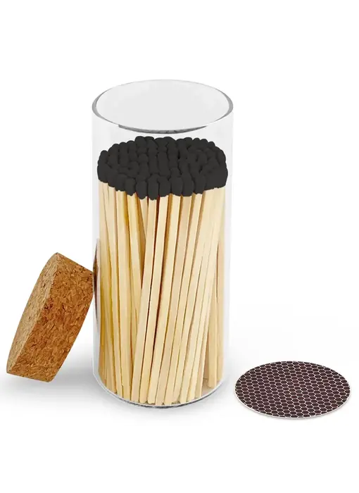 4" Matches in Large Chic Cork Top Jar