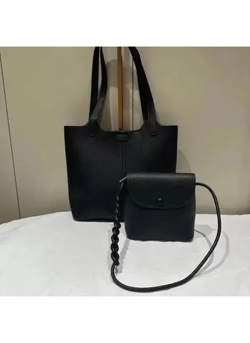 Microfiber Leather Shoulder Bag + Crossbody Bag
